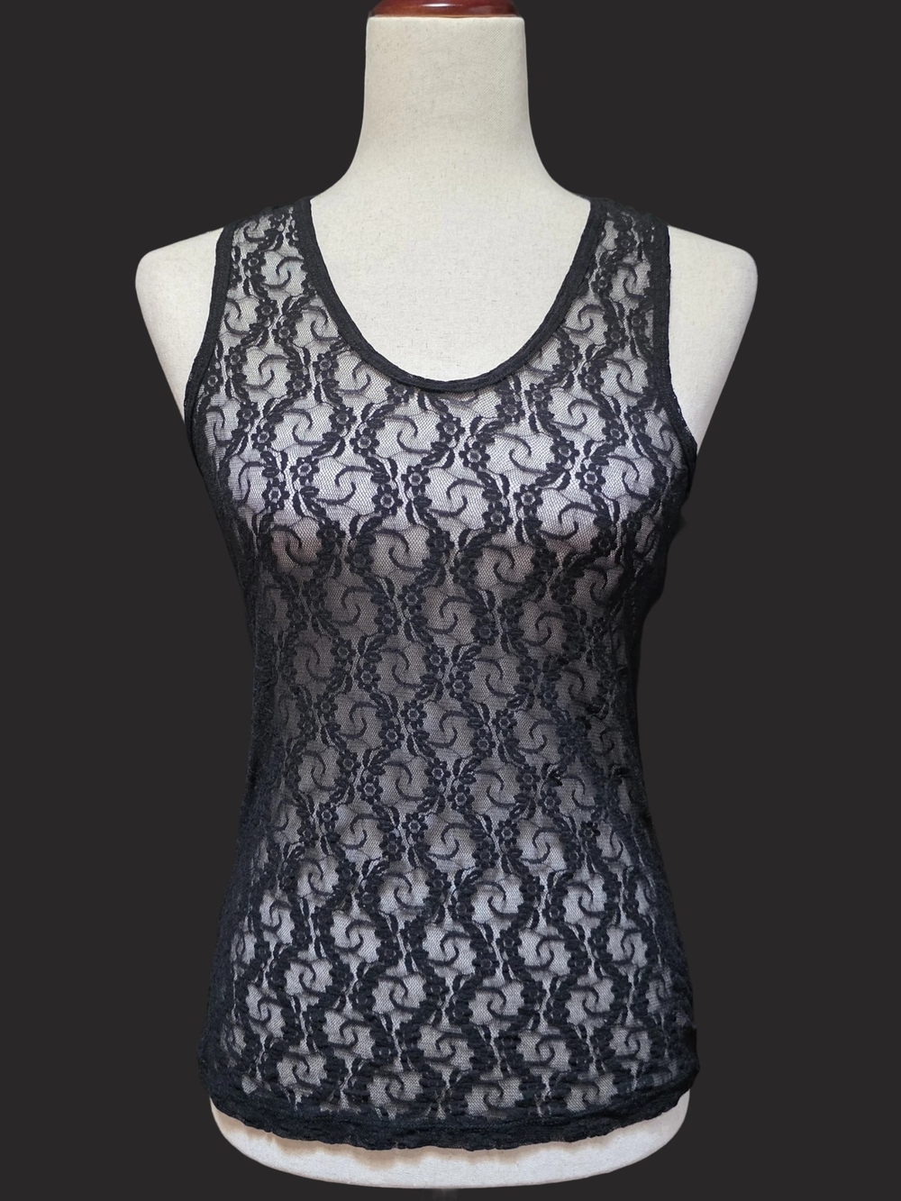 Vintage Gothic Love Lola Sheer Lace Tank Top